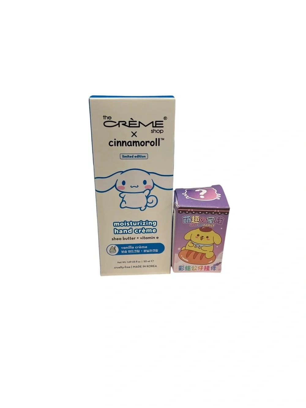 The Crème Shop Cinnamoroll Hand Cream & Sanrio Moe Qu Kuromi Figure Charm